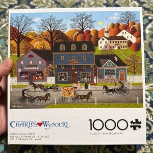 Buffalo Charles Wysocki 'Valley Farm Street' 1000 Pc Jigsaw Puzzle COMPLETE